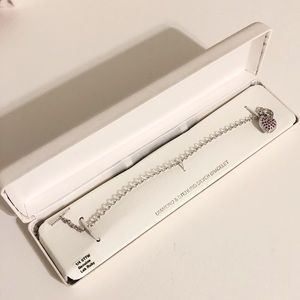 💕Genuine Diamond and Ruby Heart Bracelet. NWT💕